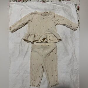 Carter's Cream Pajama Set with Red Details